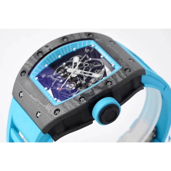 Richard Mille - RM055 NTPT/RU Blue Rehaut on Blue Rubber Strap ZF RMUL2 Super Clone(New Rubber Strap)
