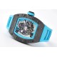 Richard Mille - RM055 NTPT/RU Blue Rehaut on Blue Rubber Strap ZF RMUL2 Super Clone(New Rubber Strap)