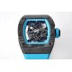 Richard Mille - RM055 NTPT/RU Blue Rehaut on Blue Rubber Strap ZF RMUL2 Super Clone(New Rubber Strap)