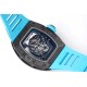 Richard Mille - RM055 NTPT/RU Blue Rehaut on Blue Rubber Strap ZF RMUL2 Super Clone(New Rubber Strap)