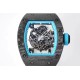 Richard Mille - RM055 NTPT/RU Blue Rehaut on White Rubber Strap ZF RMUL2 Super Clone(New Rubber Strap)