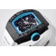 Richard Mille - RM055 NTPT/RU Blue Rehaut on White Rubber Strap ZF RMUL2 Super Clone(New Rubber Strap)