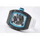 Richard Mille - RM055 NTPT/RU Blue Rehaut on White Rubber Strap ZF RMUL2 Super Clone(New Rubber Strap)