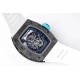 Richard Mille - RM055 NTPT/RU Blue Rehaut on White Rubber Strap ZF RMUL2 Super Clone(New Rubber Strap)
