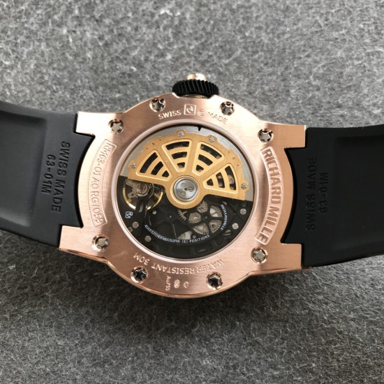 Richard Mille - RM63-01 Dizzy Hands 42.7mm RG/RU Skeleton Dial V9F Automatic