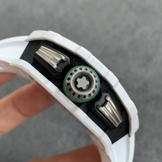 Richard Mille - RM11-03 44.5mm Auto Flyback Chrono Ceramic Case Rubber Strap KVF A7750 Super Clone