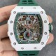 Richard Mille - RM11-03 44.5mm Auto Flyback Chrono White Ceramic Case Green Rubber Strap KVF A7750 Super Clone