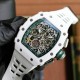 Richard Mille - RM11-03 44.5mm Auto Flyback Chrono Ceramic Case Rubber Strap KVF A7750 Super Clone