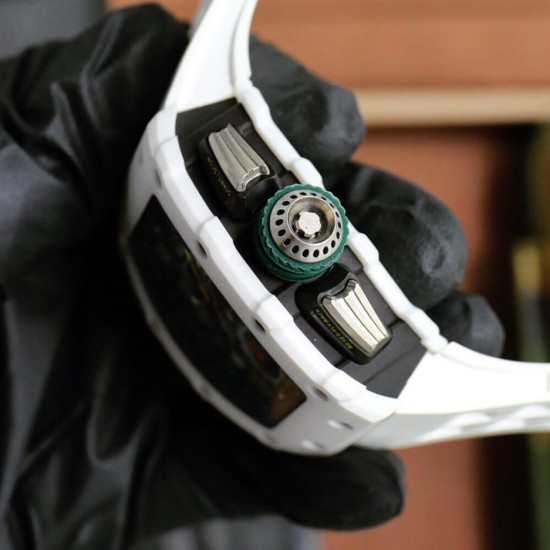 Richard Mille - RM11-03 44.5mm Auto Flyback Chrono Ceramic Case Rubber Strap KVF A7750 Super Clone