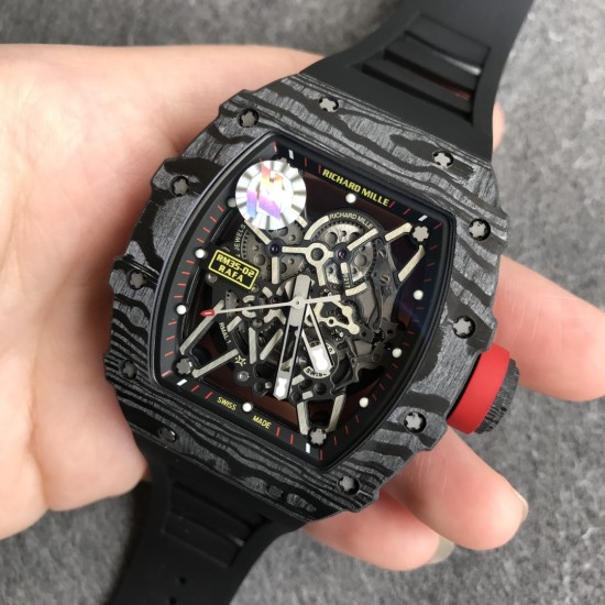 Richard Mille - RM35-02 42.7mm Carbon Case Rubber Strap Skeleton Dial ZF RMUL3 Super Clone