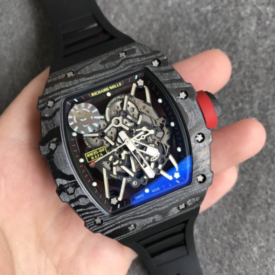 Richard Mille - RM35-02 42.7mm Carbon Case Rubber Strap Skeleton Dial ZF RMUL3 Super Clone