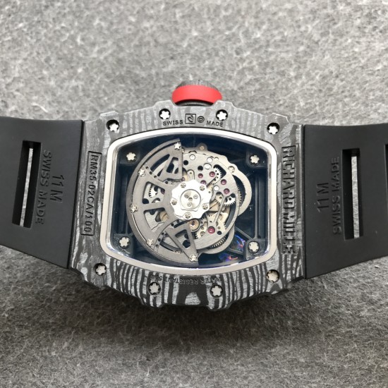Richard Mille - RM35-02 42.7mm Carbon Case Rubber Strap Skeleton Dial ZF RMUL3 Super Clone