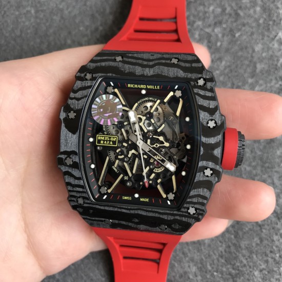 Richard Mille - RM35-02 42.7mm Carbon Case Rubber Strap Skeleton Dial ZF RMUL3 Super Clone