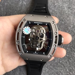 Richard Mille - RM052 42.7 Titanium Case Black Rubber Strap Skeleton Skull Dial ZF Manual Movement