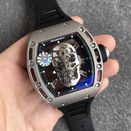 Richard Mille - RM052 42.7 Titanium Case Black Rubber Strap Skeleton Skull Dial ZF Manual Movement