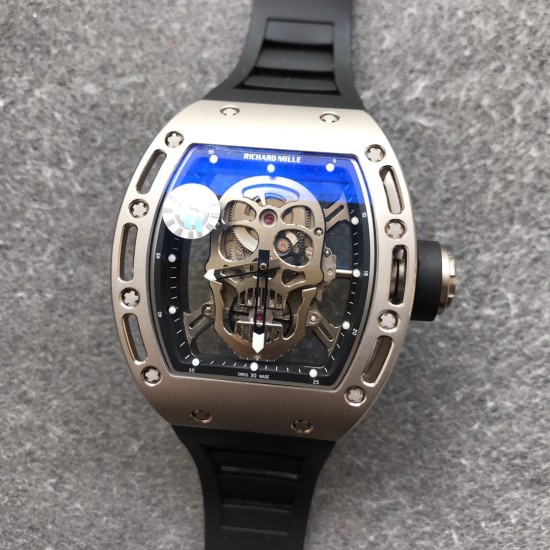 Richard Mille - RM052 42.7 Titanium Case Black Rubber Strap Skeleton Skull Dial ZF Manual Movement