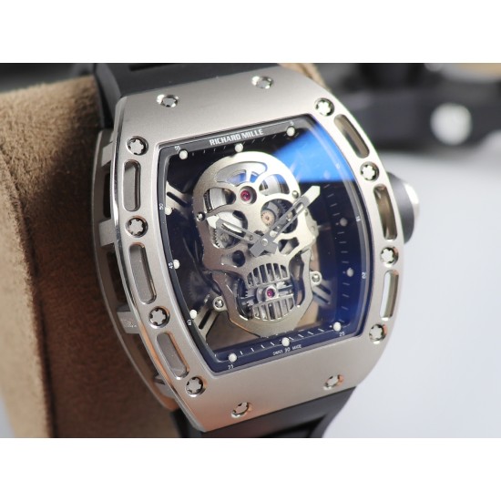 Richard Mille - RM052 42.7 Titanium Case Black Rubber Strap Skeleton Skull Dial ZF Manual Movement