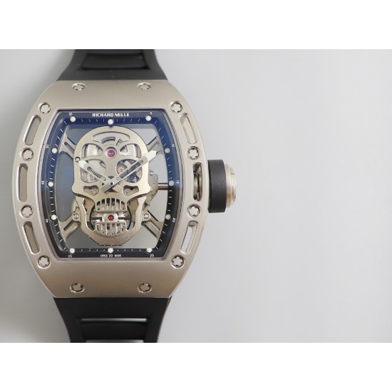 Richard Mille - RM052 42.7 Titanium Case Black Rubber Strap Skeleton Skull Dial ZF Manual Movement