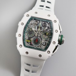 Richard Mille - RM11-03LMC 44.5mm Auto Flyback Chrono Ceramic Case Rubber Strap KVF A7750 Super Clone