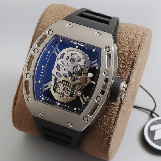 Richard Mille - RM052 42.7 Titanium Case Black Rubber Strap Skeleton Skull Dial ZF Manual Movement