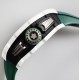Richard Mille - RM11-03 44.5mm Auto Flyback Chrono White Ceramic Case Green Rubber Strap KVF A7750 Super Clone