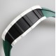 Richard Mille - RM11-03 44.5mm Auto Flyback Chrono White Ceramic Case Green Rubber Strap KVF A7750 Super Clone