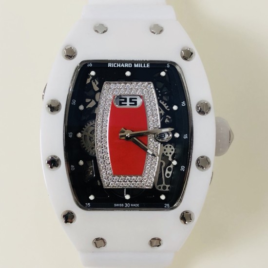 Richard Mille - RM037 31mm Ladies Watch Ceramic Case Diamonds Skeleton Dial Automatic Movement