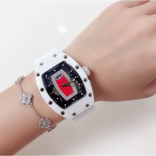 Richard Mille - RM037 31mm Ladies Watch Ceramic Case Diamonds Skeleton Dial Automatic Movement