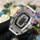 Richard Mille - RM037 34.4mm Ladies Diamonds Paved Steel Case White Rubber Strap With Skeleton Diamonds Dial Automatic Movement
