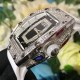 Richard Mille - RM037 34.4mm Ladies Diamonds Paved Steel Case White Rubber Strap With Skeleton Diamonds Dial Automatic Movement
