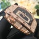 Richard Mille - RM037 34.4mm Ladies Diamonds Rose Gold Case White Rubber Strap With Skeleton Diamonds Dial Automatic Movement