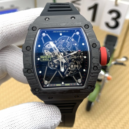 Richard Mille - RM35-01 44.5mm  Americas Black NTPT /RU Skeleton Dial on Black Strap ZF RMUL3