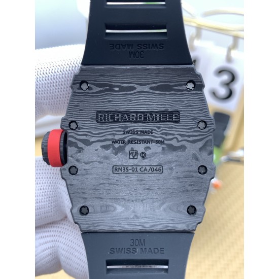 Richard Mille - RM35-01 44.5mm  Americas Black NTPT /RU Skeleton Dial on Black Strap ZF RMUL3