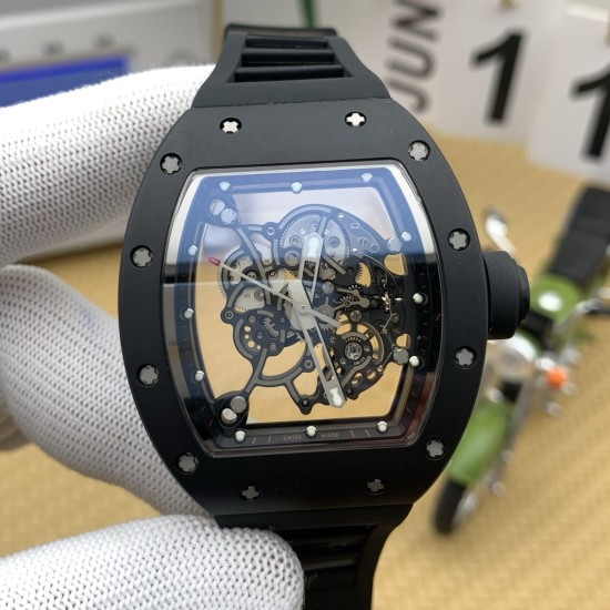 Richard Mille - RM055 43mm Black Cer/RU Skeleton Black Dial APSF RMUL2 Super Clone