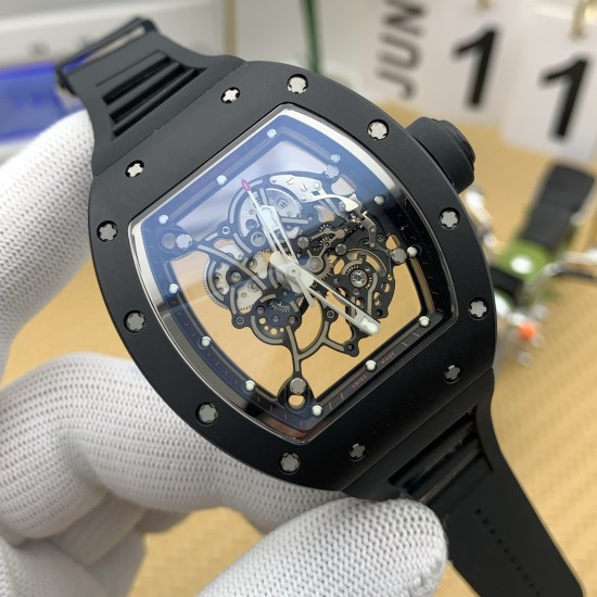 Richard Mille - RM055 43mm Black Cer/RU Skeleton Black Dial APSF RMUL2 Super Clone