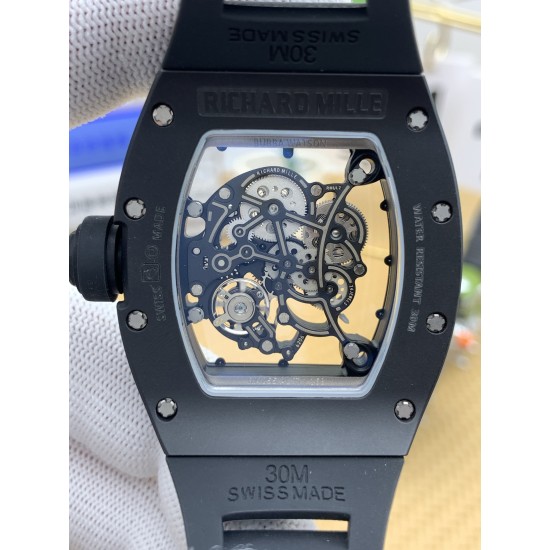Richard Mille - RM055 43mm Black Cer/RU Skeleton Black Dial APSF RMUL2 Super Clone