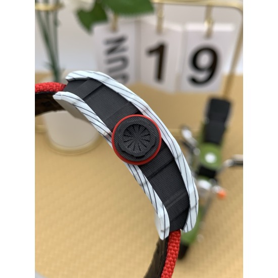 Richard Mille- RM35-01 Americas White NTPT/RU Skeleton Dial on Red Nylon Strap BBSF RMUL3 Super Clone