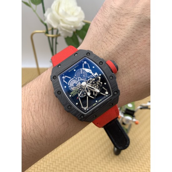 Richard Mille - RM35-01 44.5mm Skeleton NTPT Dial on Red Strap BBSF RMUL3 Super Clone