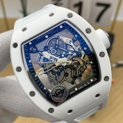 Richard Mille - RM055 43mm White Cer/RU Skeleton Black Dial APSF RMUL2 Super Clone