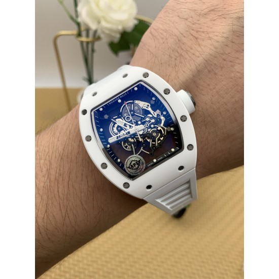 Richard Mille - RM055 43mm White Cer/RU Skeleton Black Dial APSF RMUL2 Super Clone