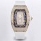 Richard Mille - RM07-01 Ladies 31.5mm RG Mop Full Diamonds Case on White Rubber ZF CRMA2