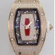 Richard Mille - RM07-01 Ladies 31.5mm RG Red Full Square Diamonds Case on White Rubber ZF CRMA2