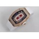 Richard Mille - RM07-01 Ladies 31.5mm RG Red Full Square Diamonds Case on White Rubber ZF CRMA2