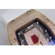 Richard Mille - RM07-01 Ladies 31.5mm RG Red Full Square Diamonds Case on White Rubber ZF CRMA2