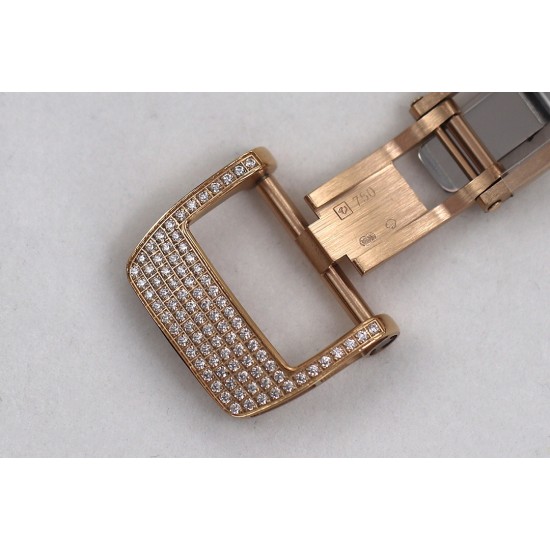 Richard Mille - RM07-01 Ladies 31.5mm RG Red Full Square Diamonds Case on White Rubber ZF CRMA2