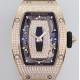 Richard Mille - RM07-01 Ladies 31.5mm RG Black Full Square Diamonds Case on Black Rubber ZF CRMA2