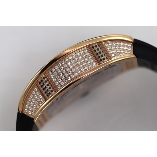 Richard Mille - RM07-01 Ladies 31.5mm RG Black Full Square Diamonds Case on Black Rubber ZF CRMA2