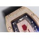 Richard Mille - RM07-01 Ladies 31.5mm RG Red Full Square Diamonds Case on Black Rubber ZF CRMA2