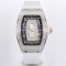 Richard Mille - RM07-01 Ladies 31.5mm Mop Full Diamonds Case on White Rubber ZF CRMA2