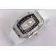 Richard Mille - RM07-01 Ladies 31.5mm Mop Full Diamonds Case on White Rubber ZF CRMA2